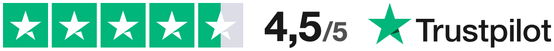 Noté 4,5 sur 5 sur Trustpilot